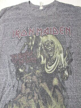 Retro Iron Maiden Grey Band T Shirt Size XL